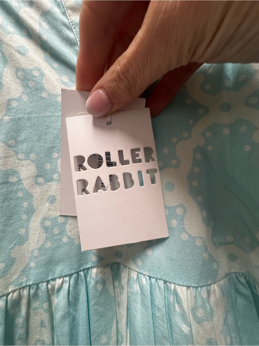 Roller Rabbit Light Aqua Printed Ruffle Mini Dress - Picture 7 of 11
